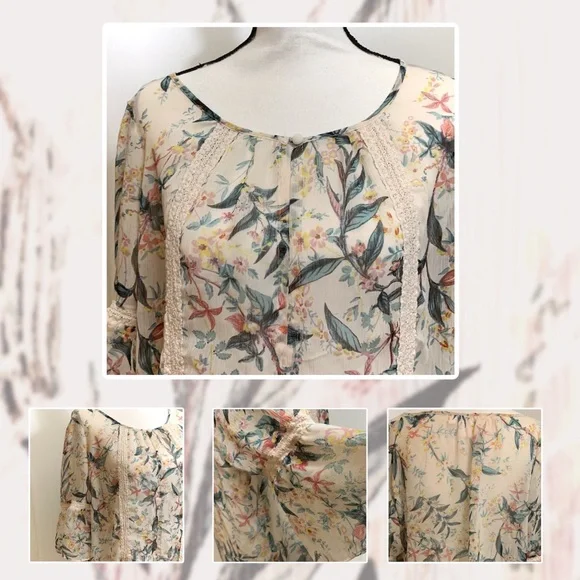 Sheer Floral Top - Picture 3 of 5